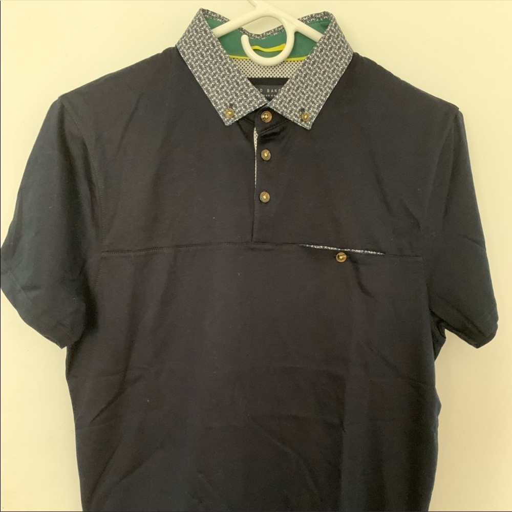 Ted Baker Navy Pique Polo Size 3 Men’s (New)